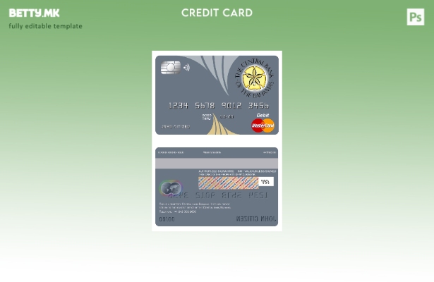 модерен стил Бахамите Шаблон за мастер картички на централната банка